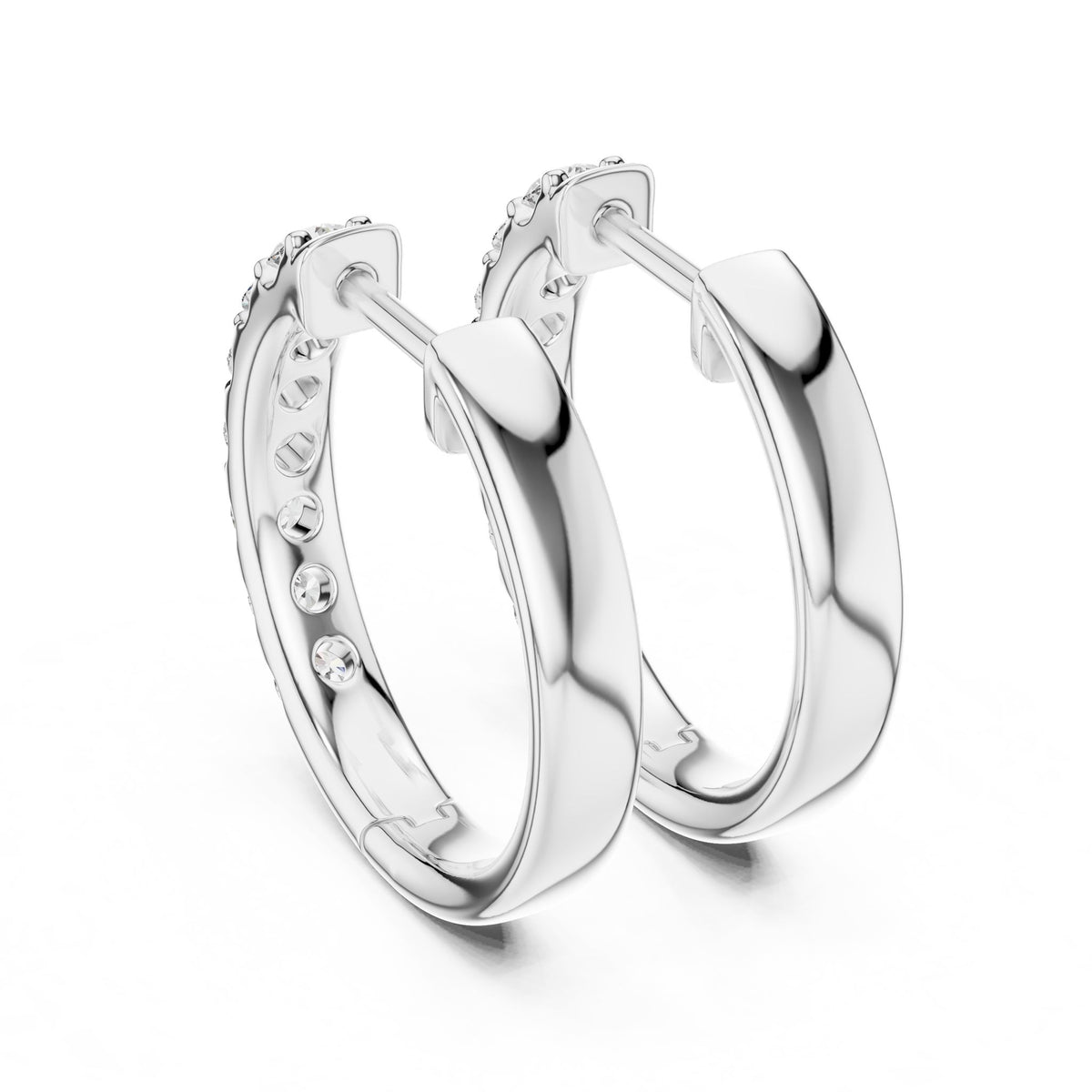 Round Hoop Lab Grown Diamond Earrings