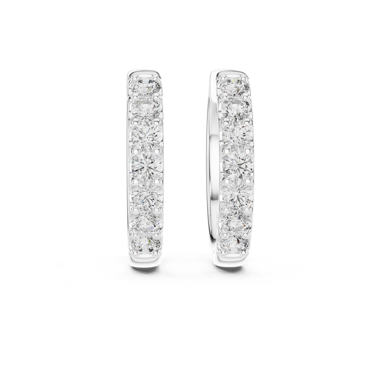 Round Hoop Lab Grown Diamond Earrings