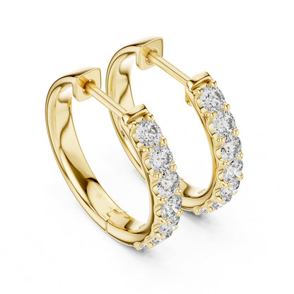 Round Hoop Lab Grown Diamond Earrings