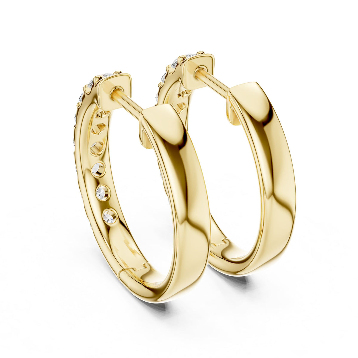 Round Hoop Lab Grown Diamond Earrings