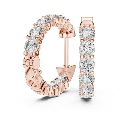 Round Hoop Lab Grown Diamond Earrings