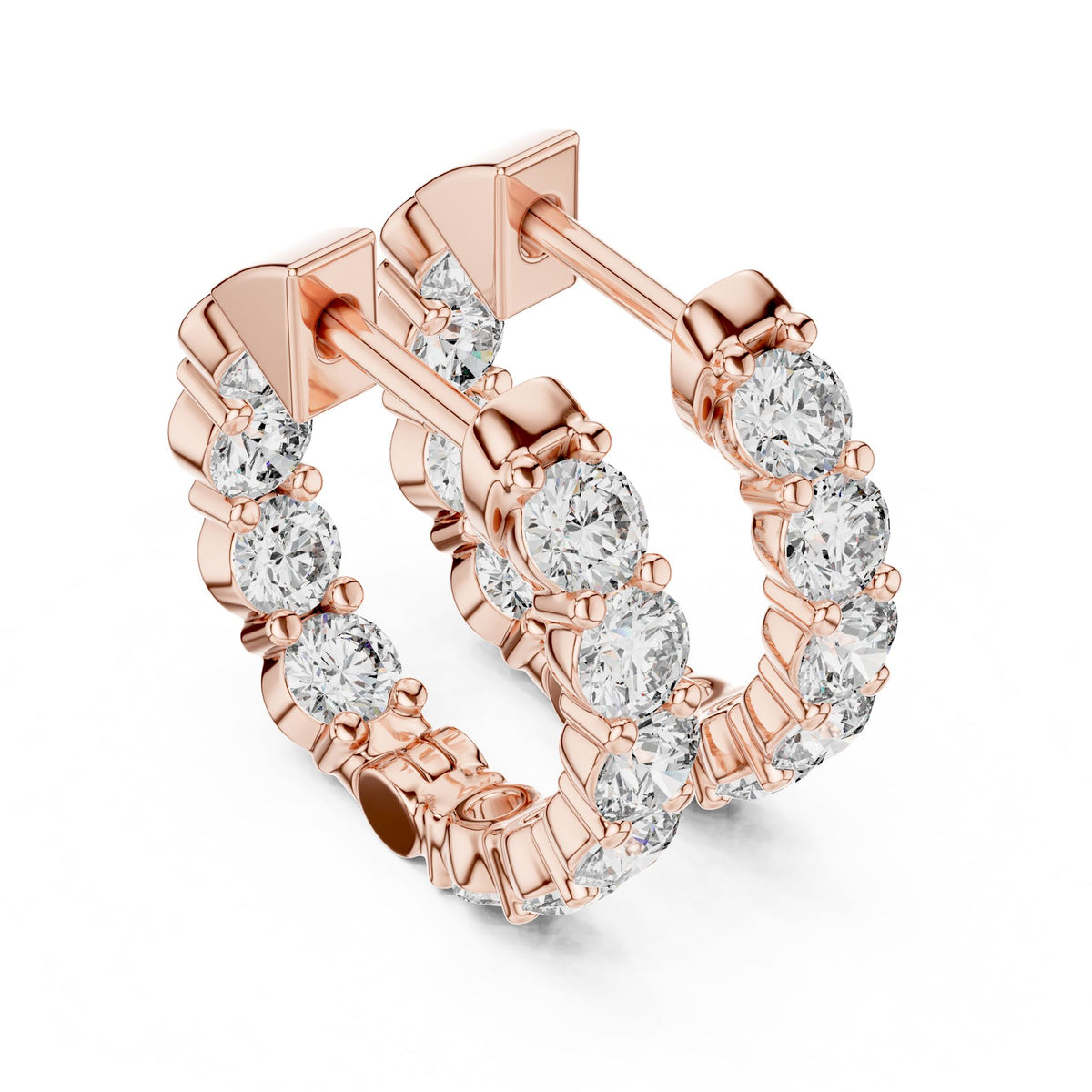 Round Hoop Lab Grown Diamond Earrings