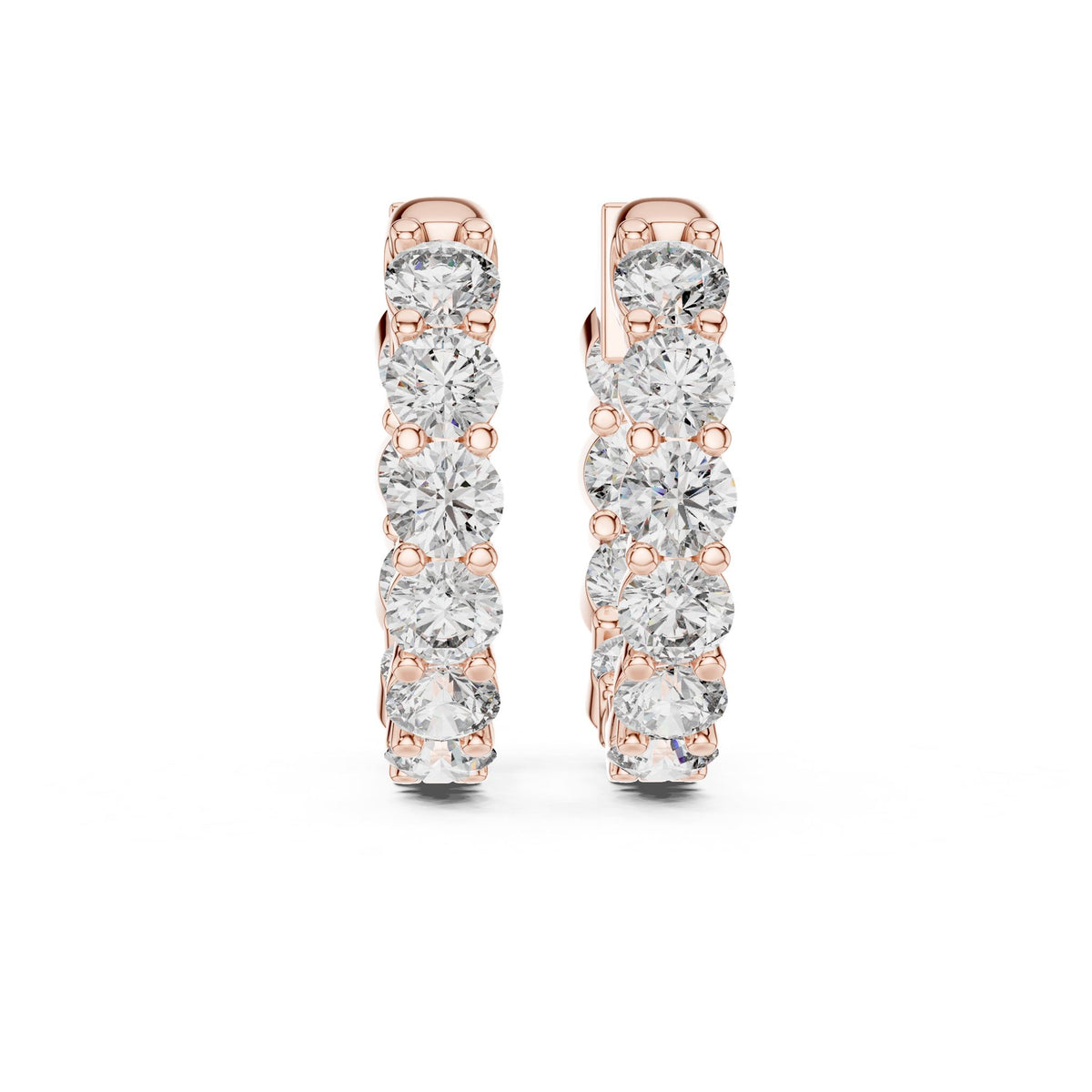 Round Hoop Lab Grown Diamond Earrings