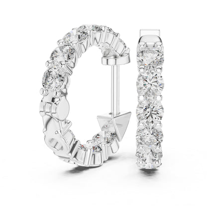 Round Hoop Lab Grown Diamond Earrings