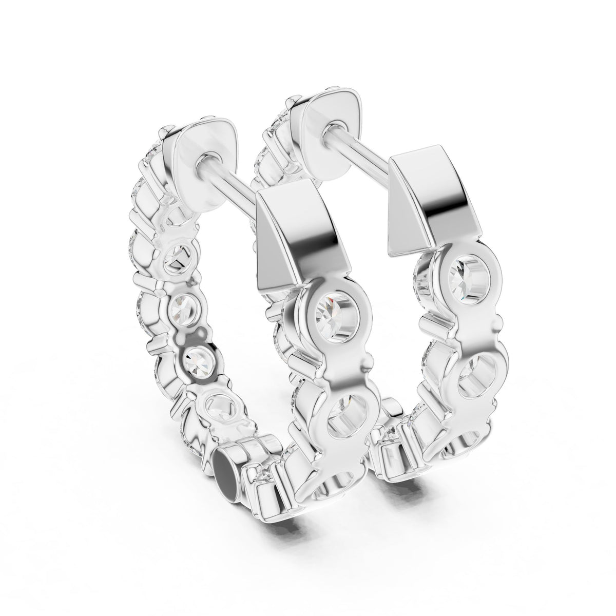 Round Hoop Lab Grown Diamond Earrings