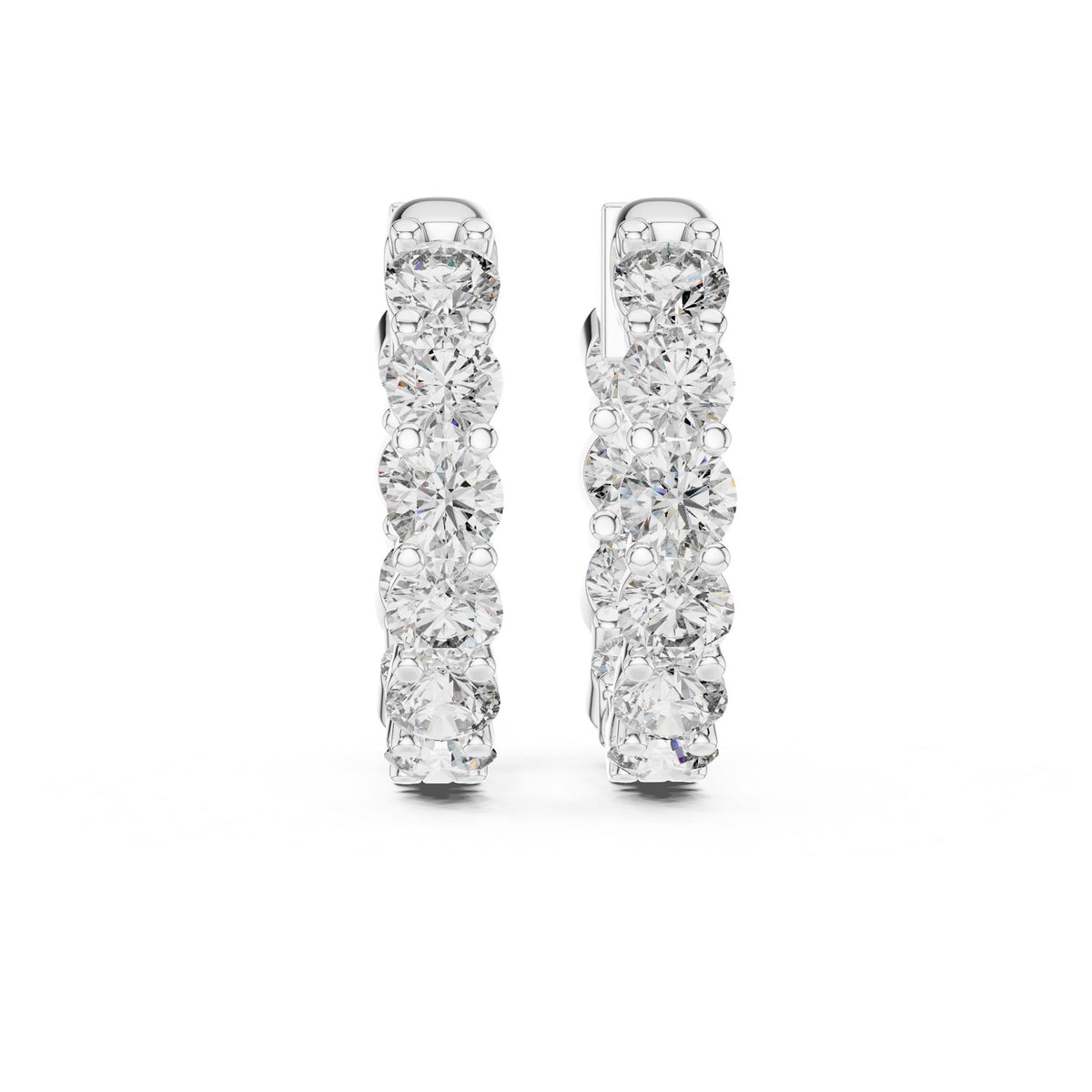 Round Hoop Lab Grown Diamond Earrings