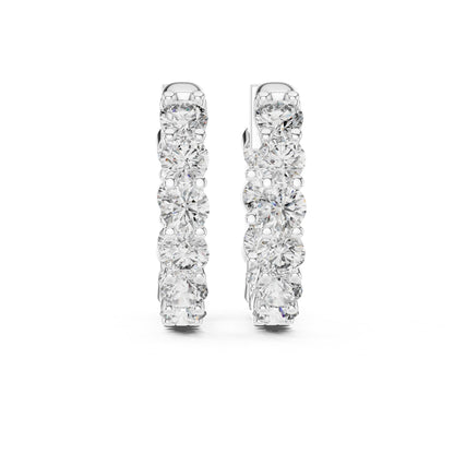 Round Hoop Lab Grown Diamond Earrings