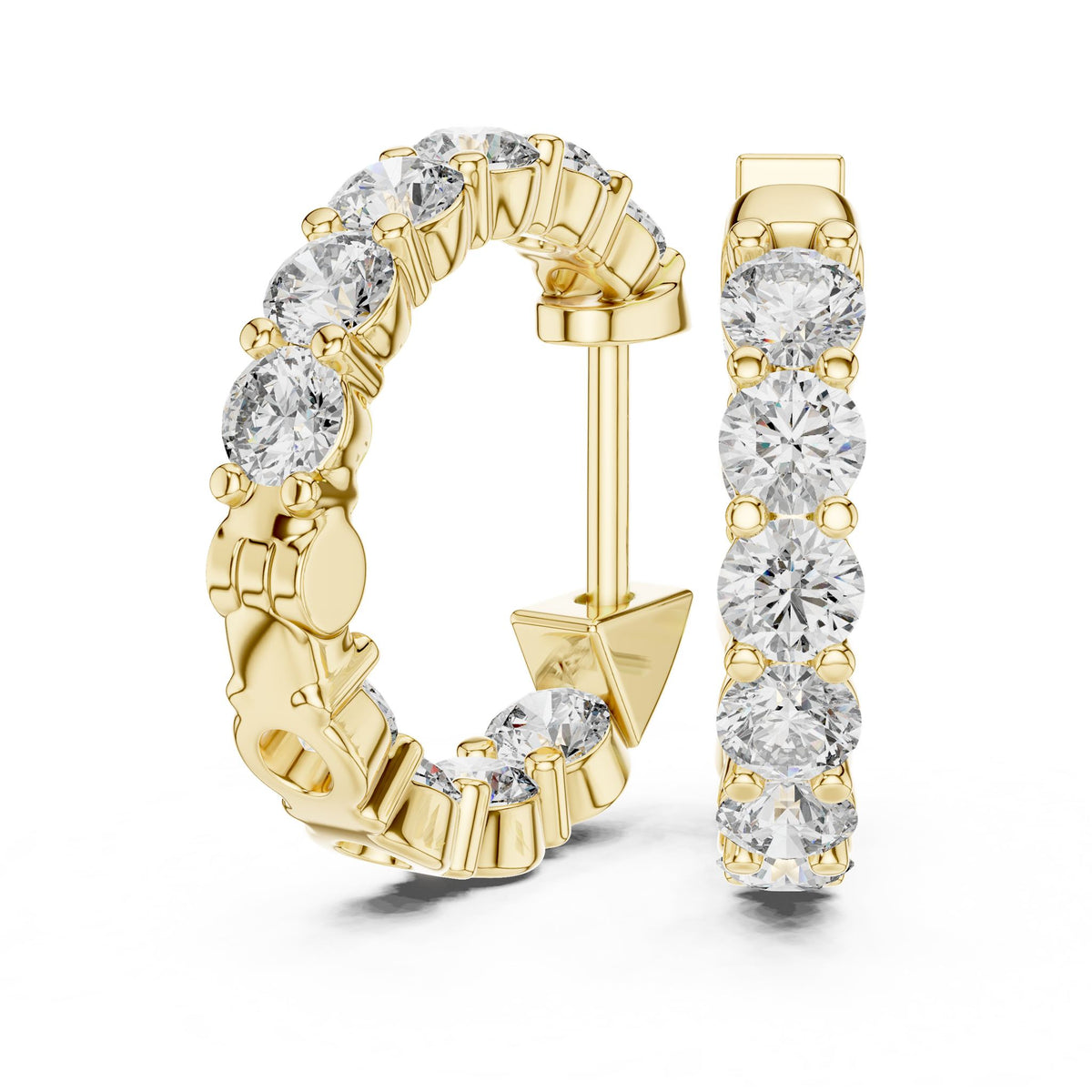 Round Hoop Lab Grown Diamond Earrings