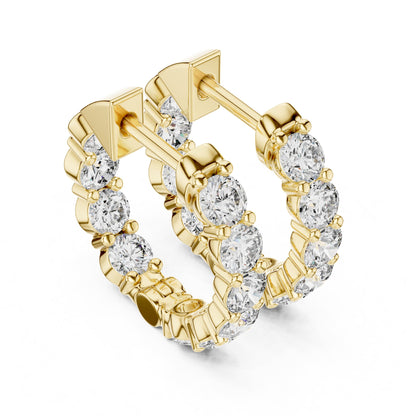 Round Hoop Lab Grown Diamond Earrings