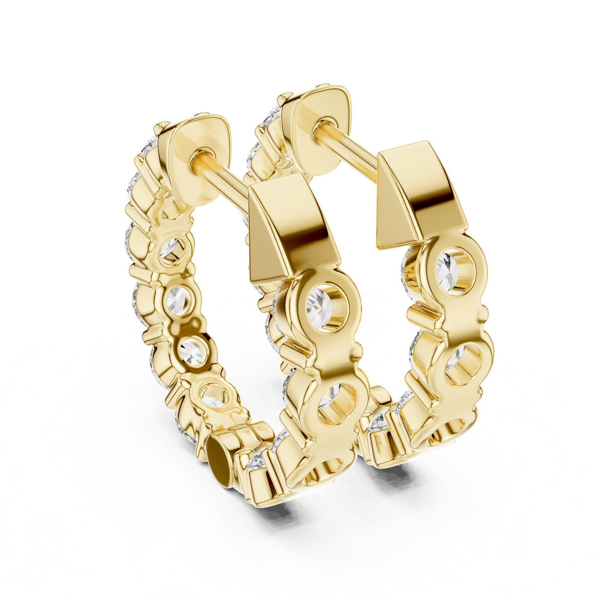 Round Hoop Lab Grown Diamond Earrings