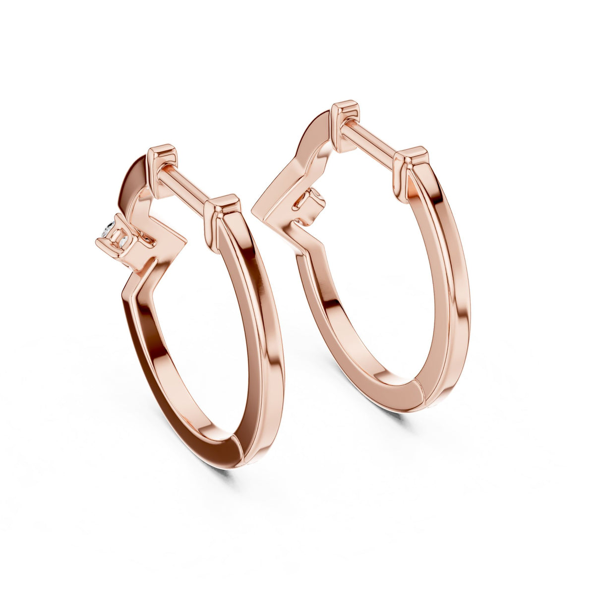 Round Huggie Lab Grown Diamond Earrings