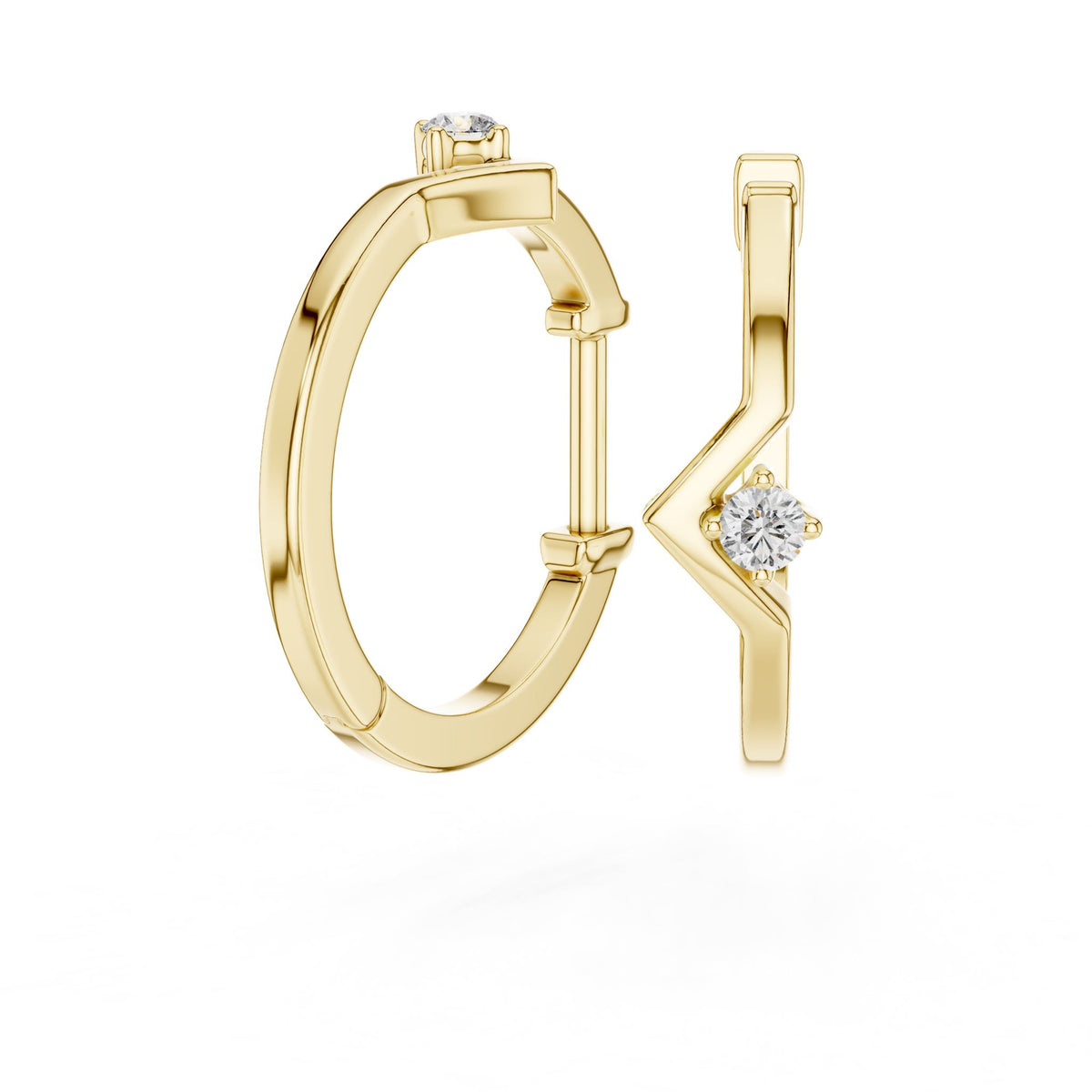 Round Huggie Lab Grown Diamond Earrings