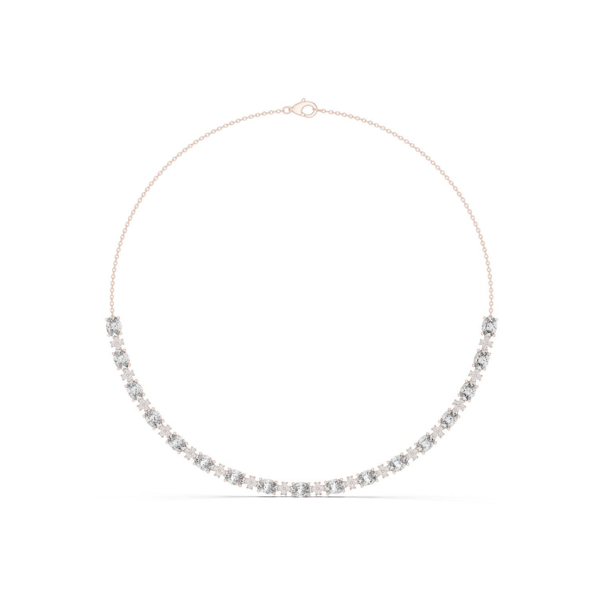 Oval Riviera Lab Grown Diamond Necklace