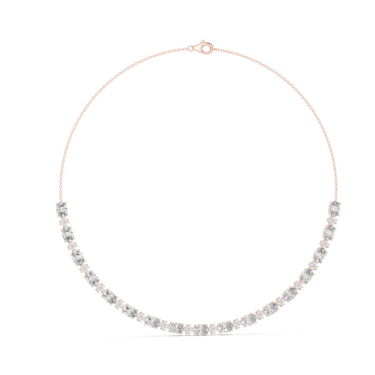 Oval Riviera Lab Grown Diamond Necklace