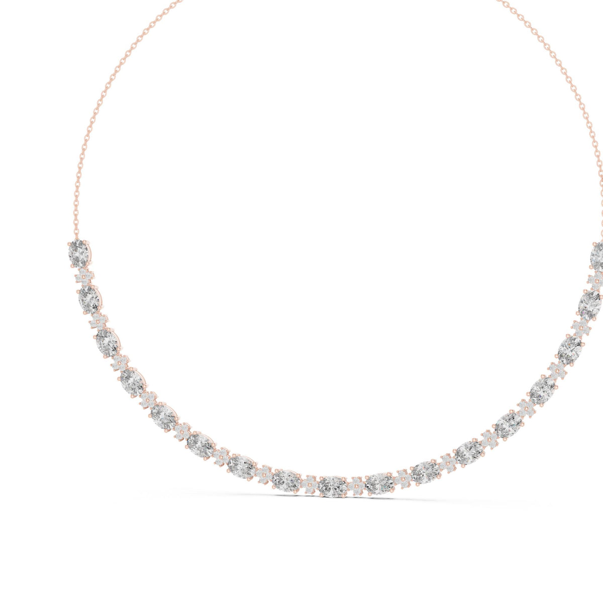 Oval Riviera Lab Grown Diamond Necklace