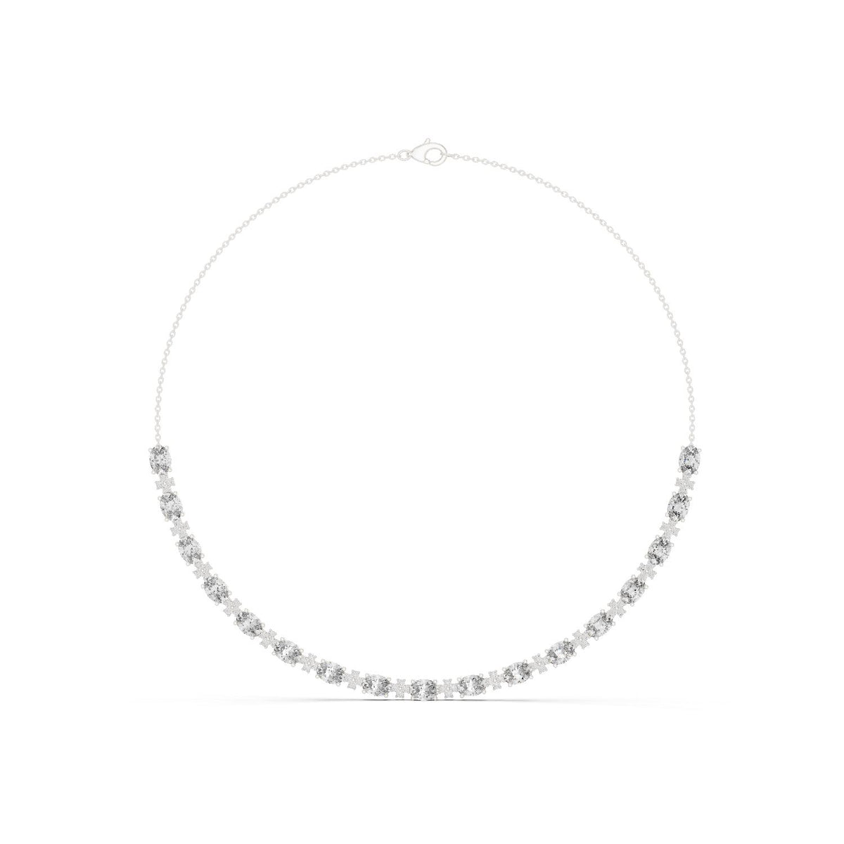 Oval Riviera Lab Grown Diamond Necklace