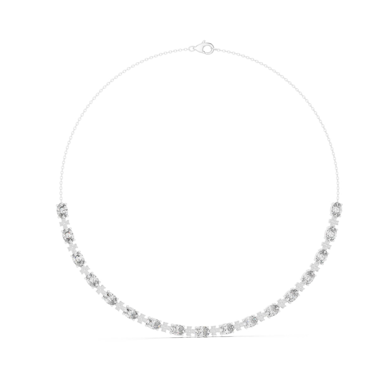 Oval Riviera Lab Grown Diamond Necklace