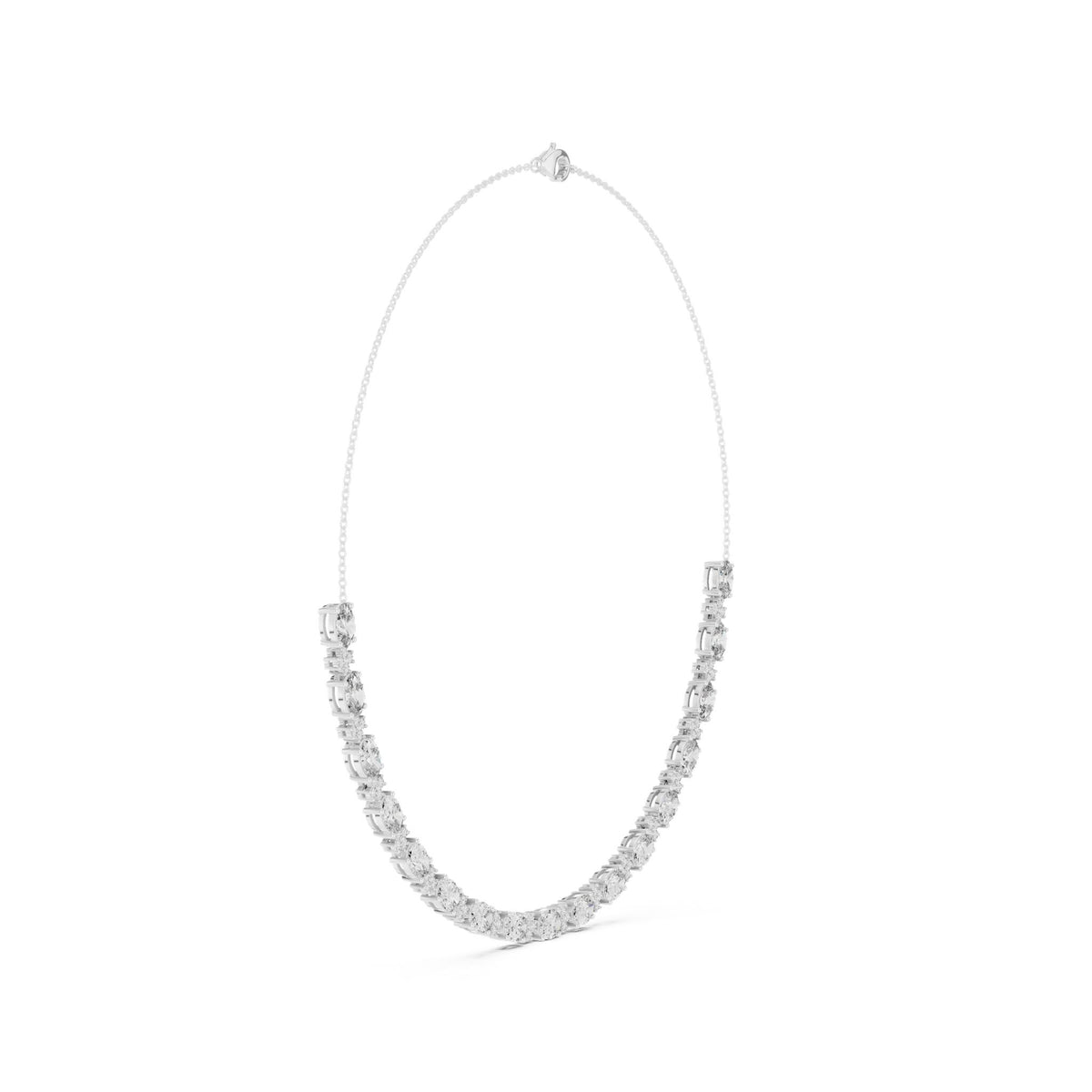 Oval Riviera Lab Grown Diamond Necklace