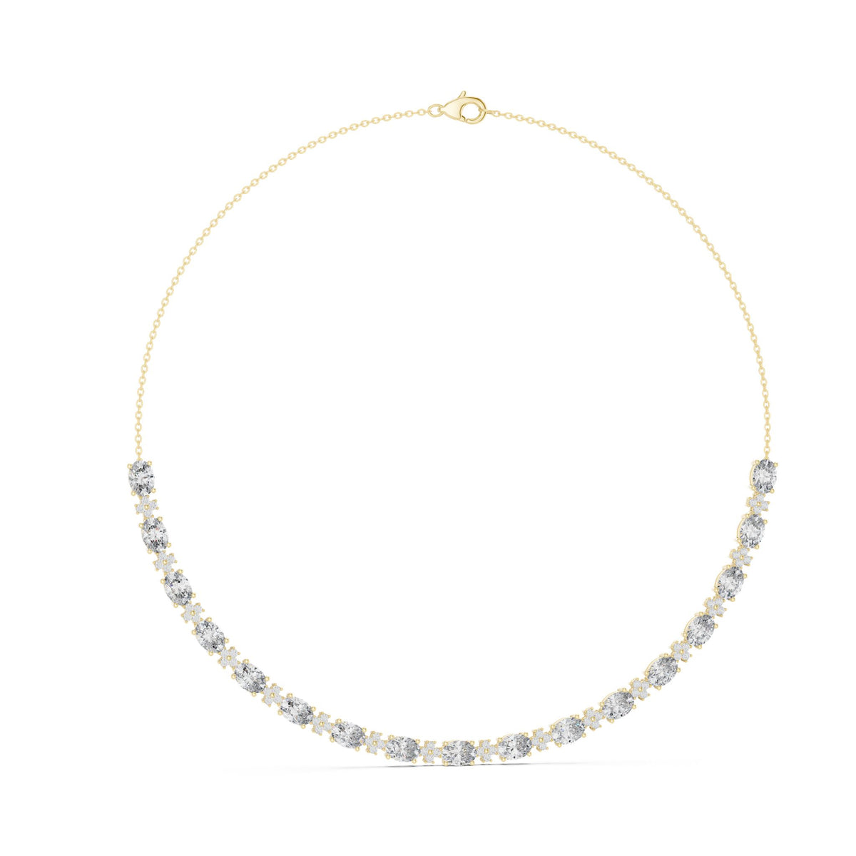 Oval Riviera Lab Grown Diamond Necklace