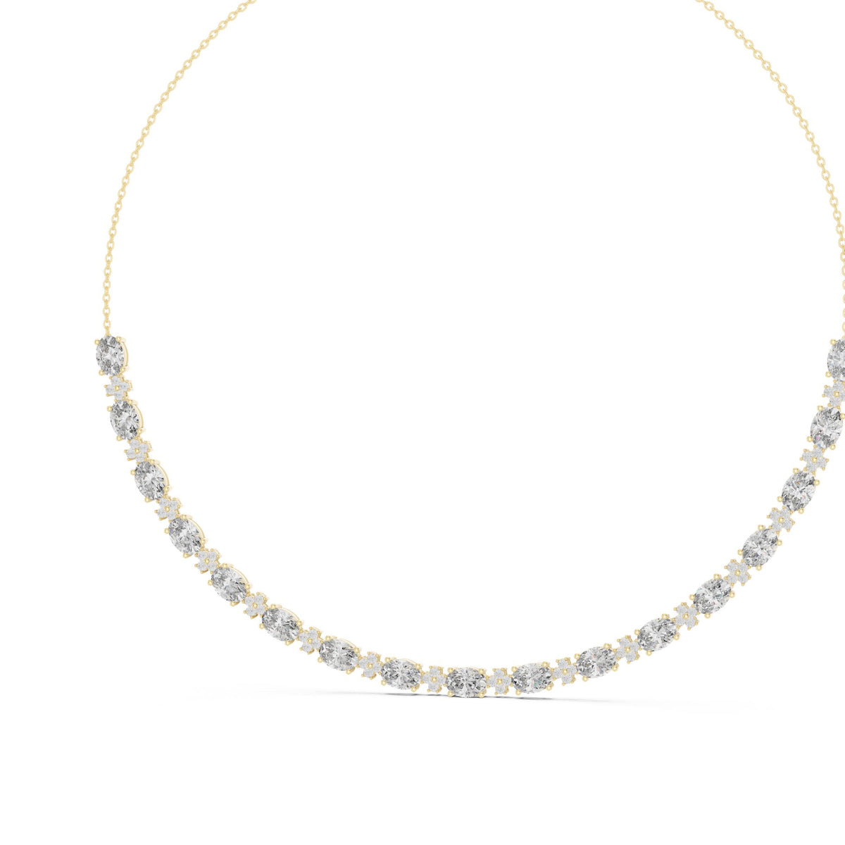Oval Riviera Lab Grown Diamond Necklace