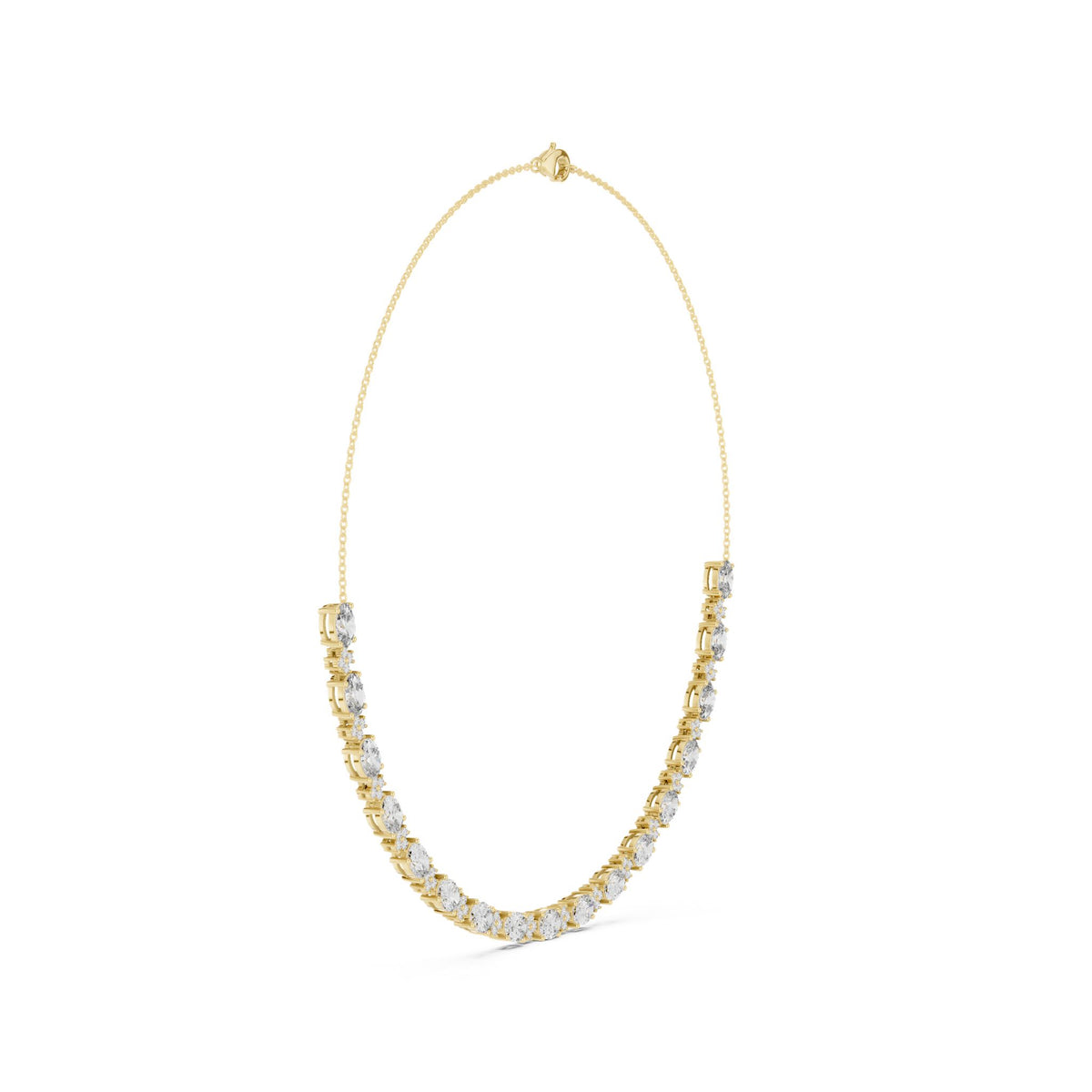 Oval Riviera Lab Grown Diamond Necklace