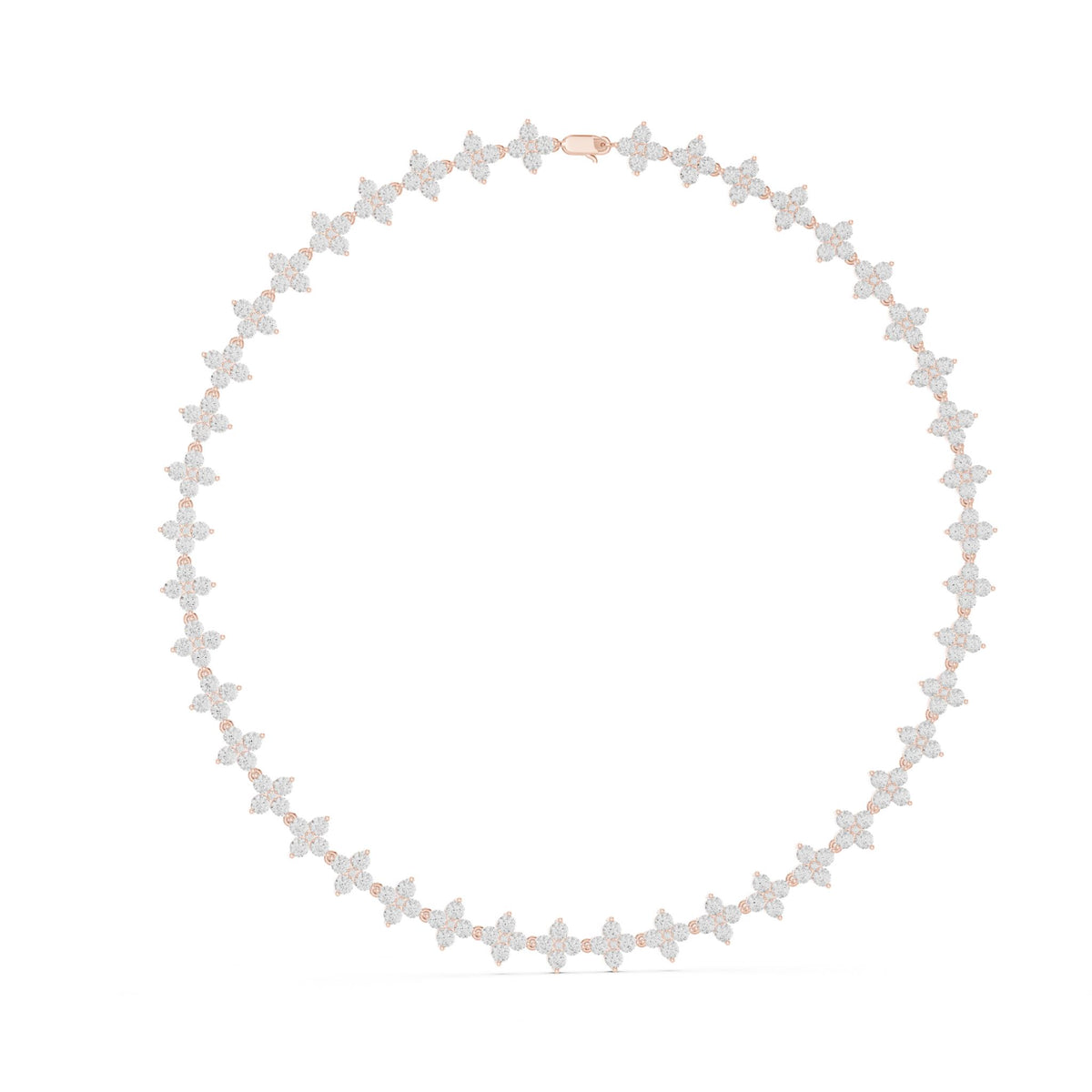 Round Cluster Lab Grown Diamond Necklace