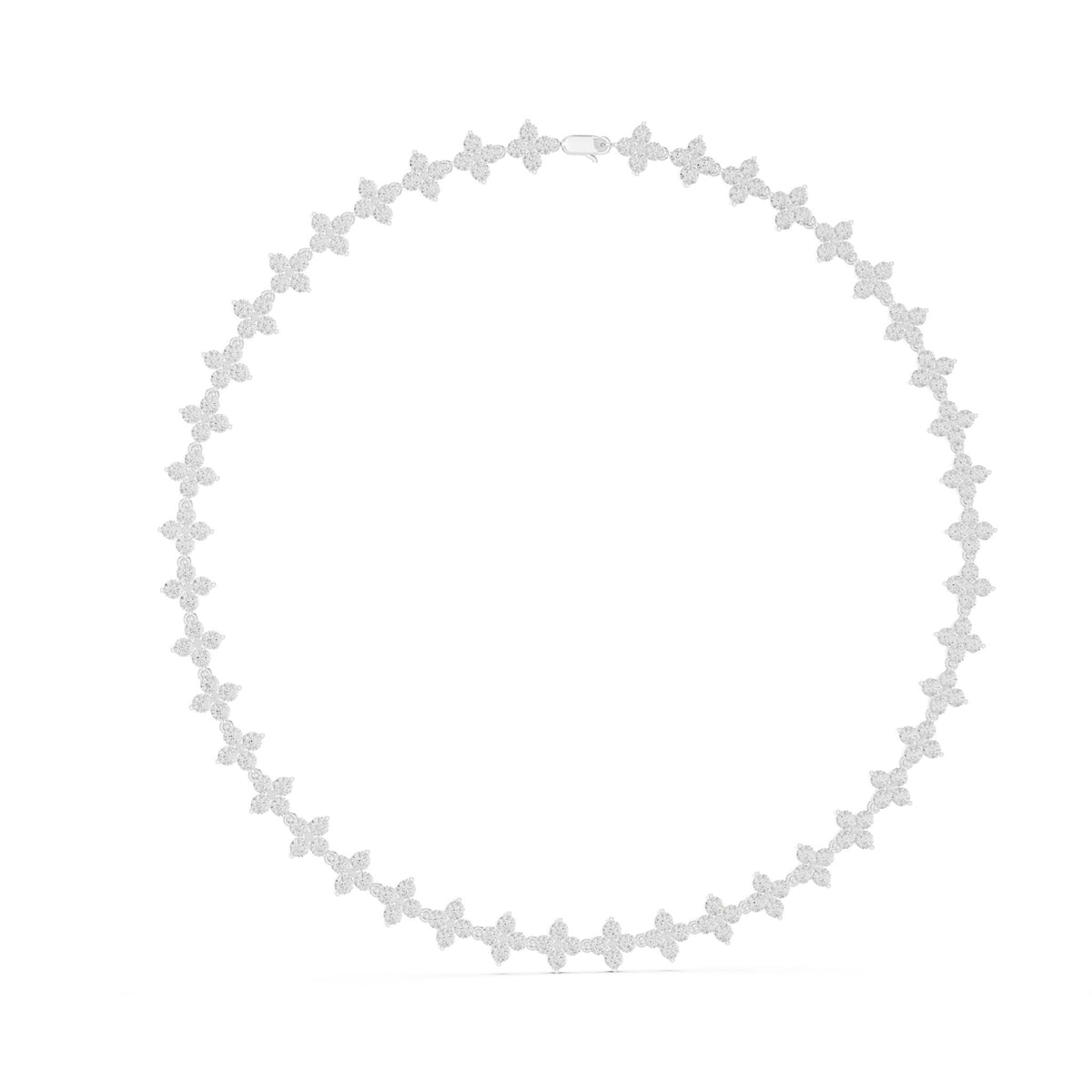 Round Cluster Lab Grown Diamond Necklace