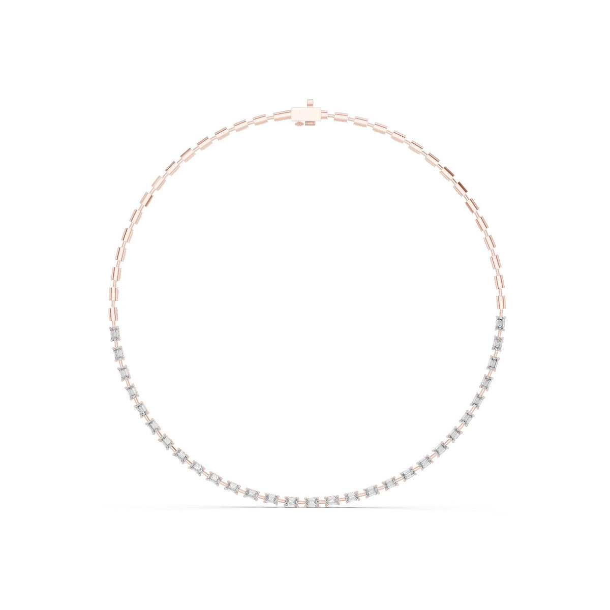 Emerald Tennis Lab Grown Diamond Necklace