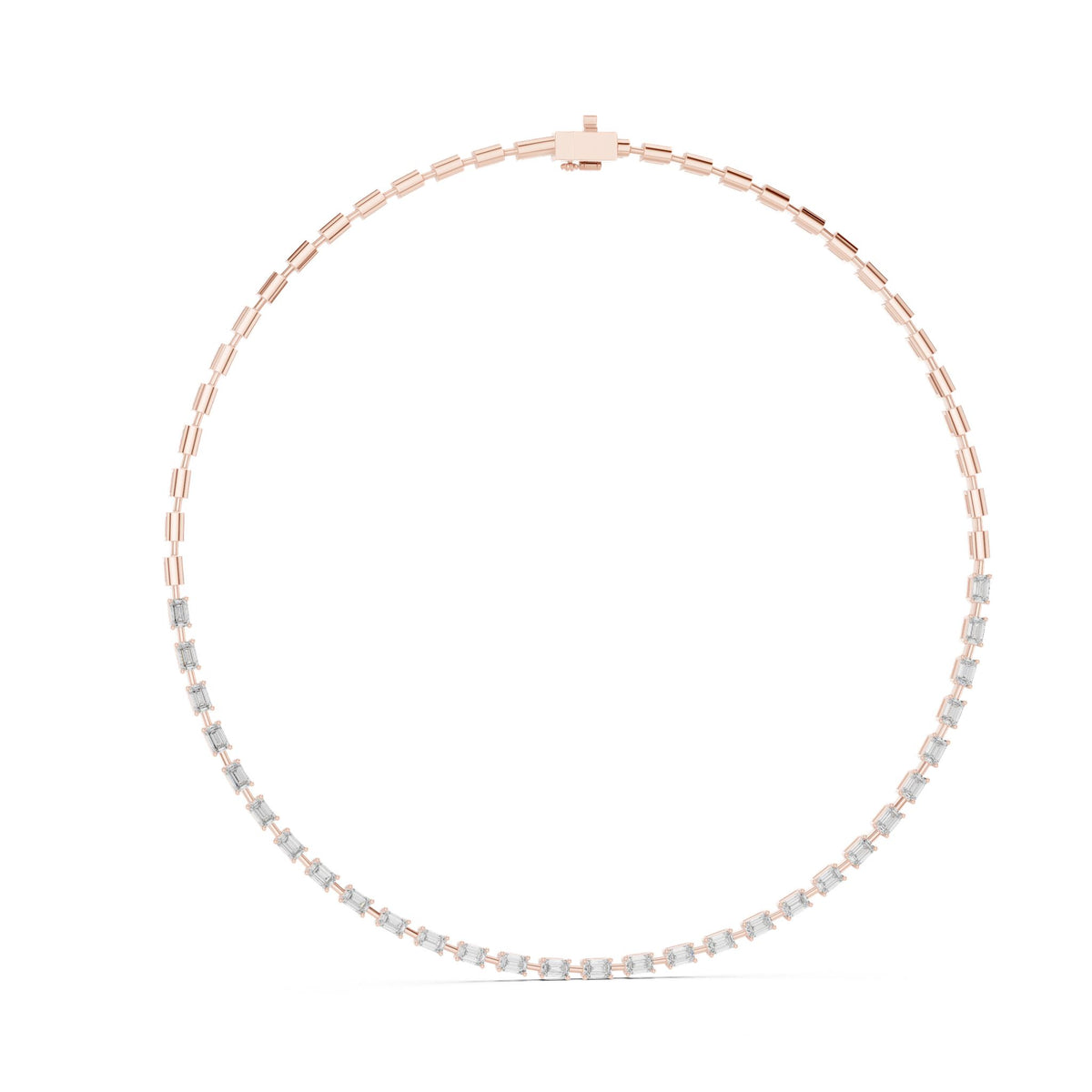 Emerald Tennis Lab Grown Diamond Necklace