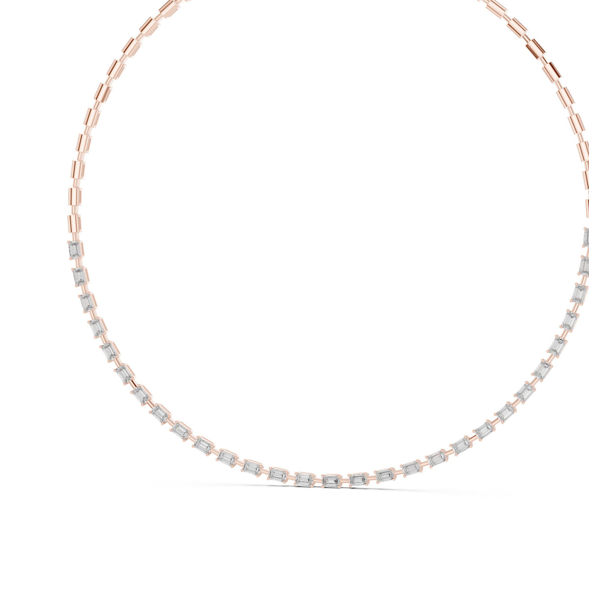 Emerald Tennis Lab Grown Diamond Necklace