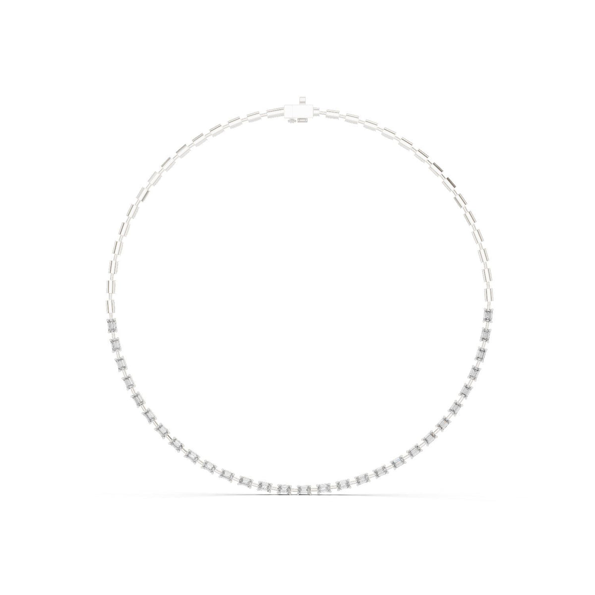 Emerald Tennis Lab Grown Diamond Necklace