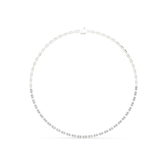 Emerald Tennis Lab Grown Diamond Necklace