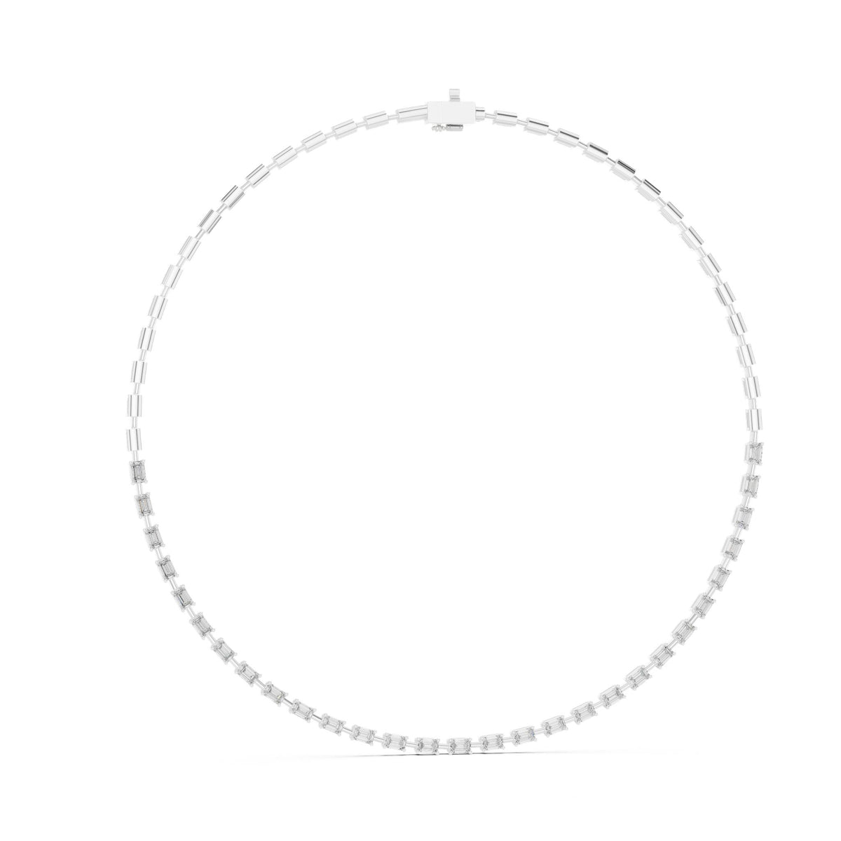Emerald Tennis Lab Grown Diamond Necklace