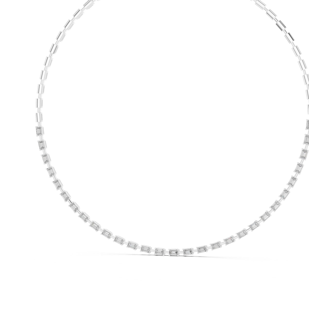 Emerald Tennis Lab Grown Diamond Necklace