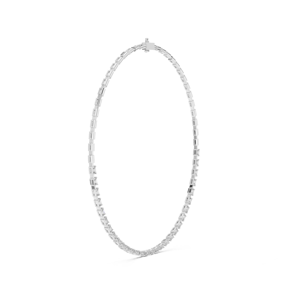 Emerald Tennis Lab Grown Diamond Necklace