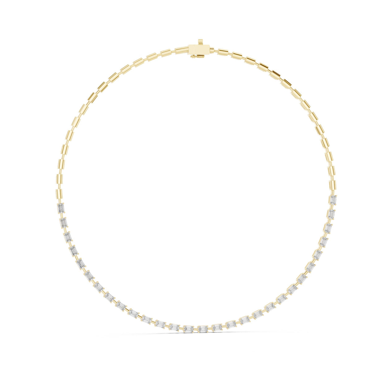 Emerald Tennis Lab Grown Diamond Necklace