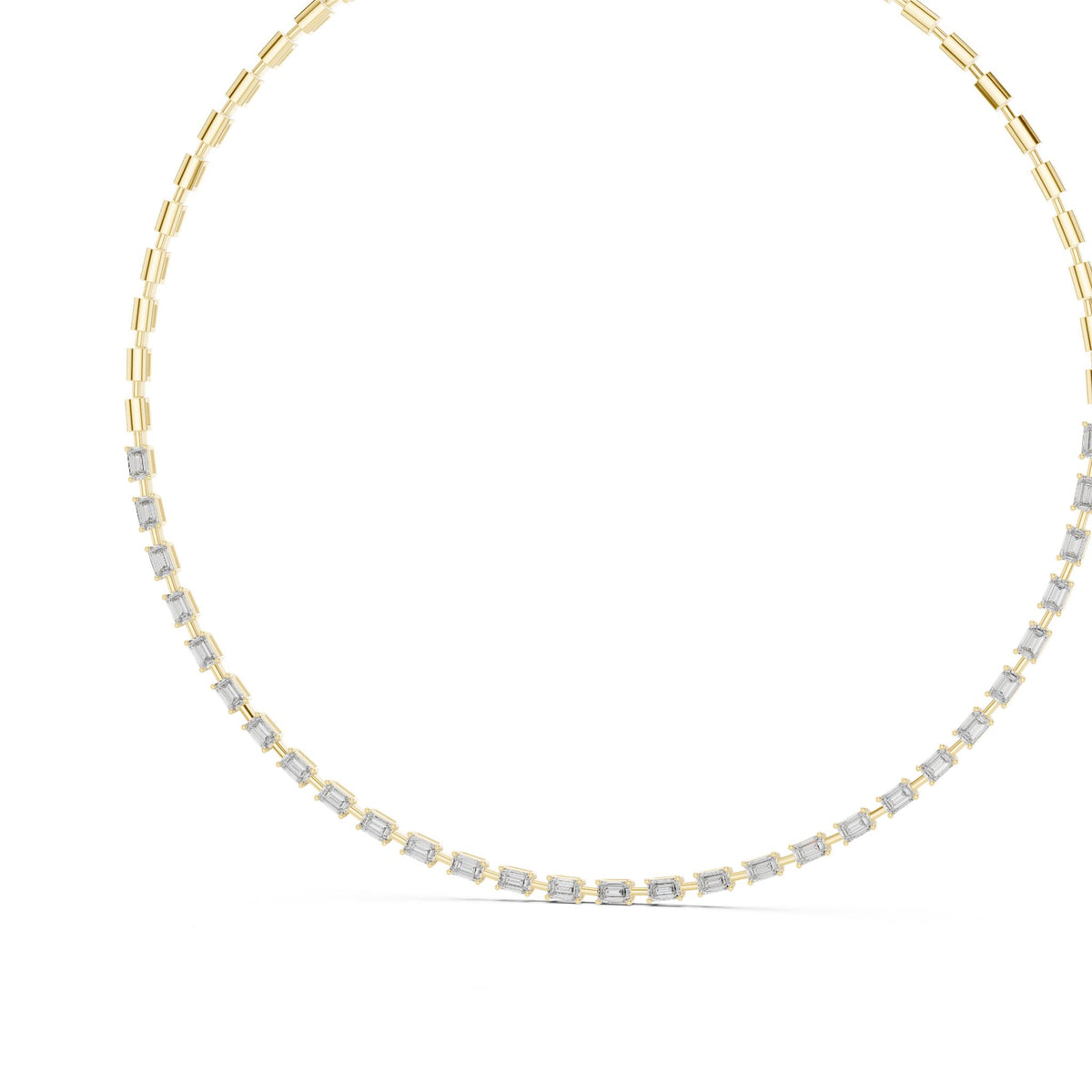 Emerald Tennis Lab Grown Diamond Necklace