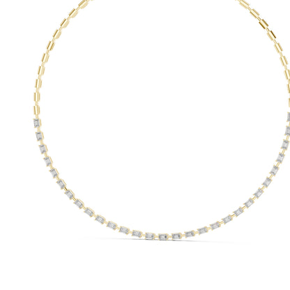 Emerald Tennis Lab Grown Diamond Necklace