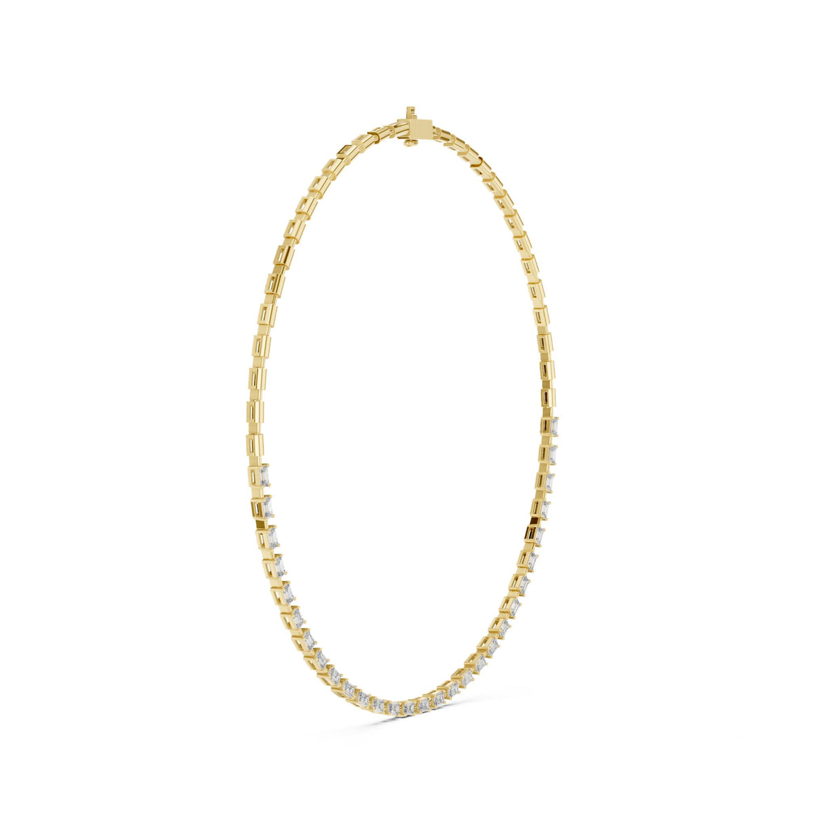 Emerald Tennis Lab Grown Diamond Necklace