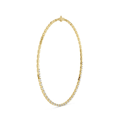 Emerald Tennis Lab Grown Diamond Necklace