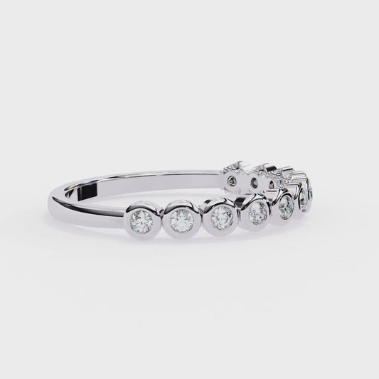 14K White Gold Round Lab Grown Diamond Band