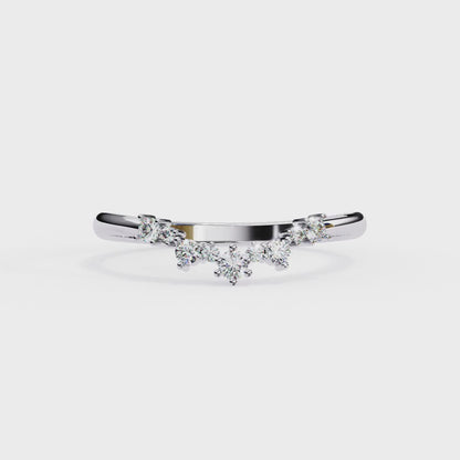 14K White Gold Round Cut Lab Grown Diamond Band