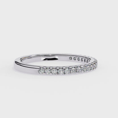 14K White Gold Round Lab Grown Diamond Band
