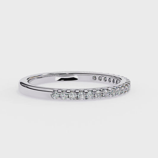 14K White Gold Round Lab Grown Diamond Band