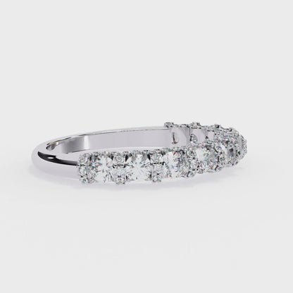 14K White Gold Round Lab Grown Diamond Band