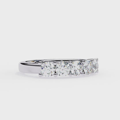 14K White Gold Round Lab Grown Diamond Band