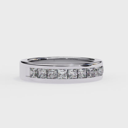14K White Gold 3.54 Princess Cut Lab Grown Diamond Band