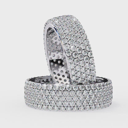 14K White Gold Round Lab Grown Diamond Band