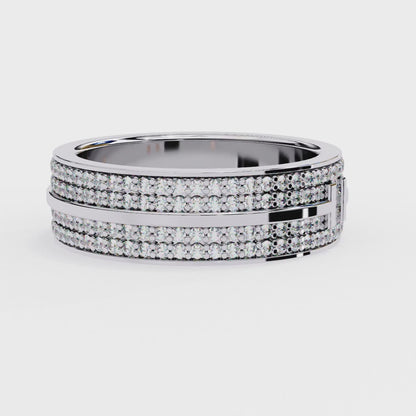 14K White Gold Round Lab Grown Diamond Band