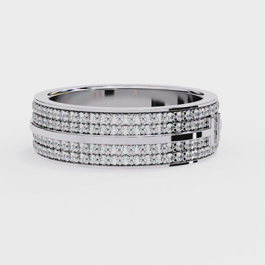 14K White Gold Round Lab Grown Diamond Band